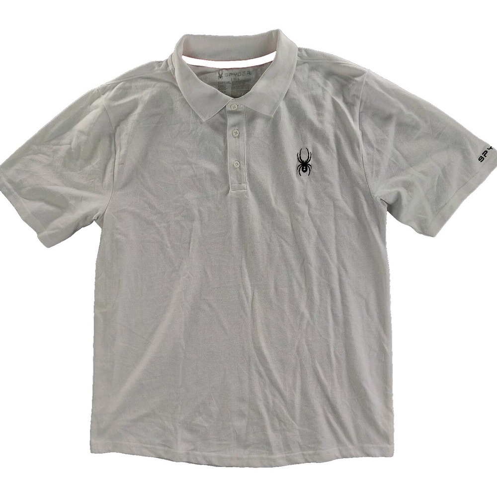 Spyder Performance Polo Shirt Men's Large Golf Short Sleeve Casual Three Button